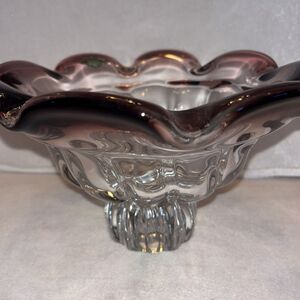Shannon Crystal Freeform Collection Rose Centerpiece Bowl